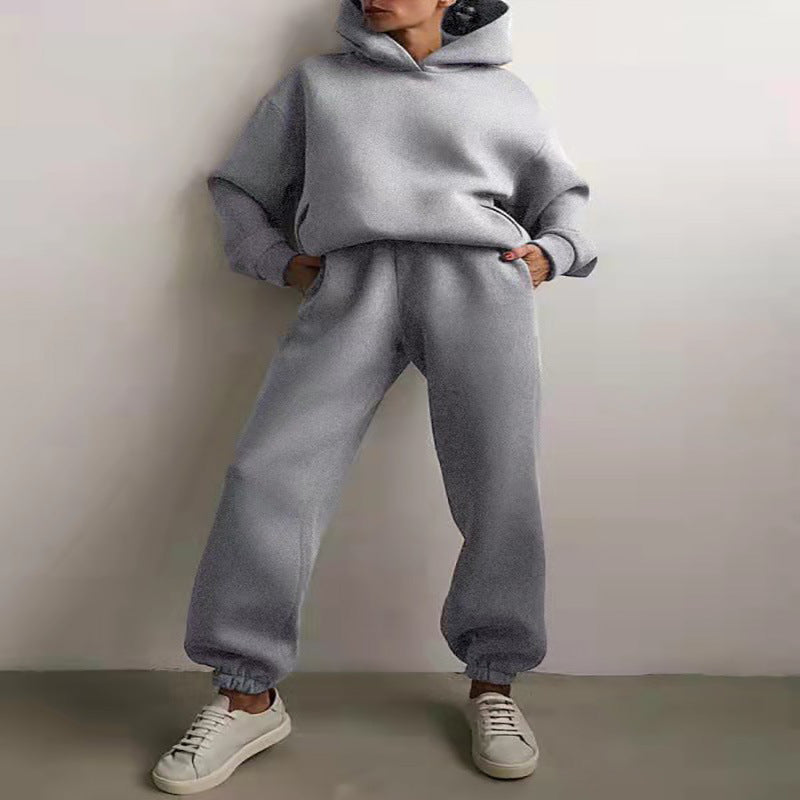 Women's Casual Hooded Sweater Two-piece Hoodie Tracksuit