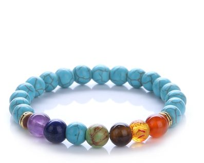 Colorful Blue Turquoise Bracelet Chakra Chakra Energy Yoga Beads Bracelets