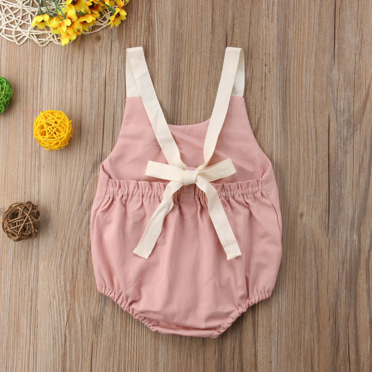 Baby Girl Summer Bowknot Backless Romper Outfit 0-24 Months