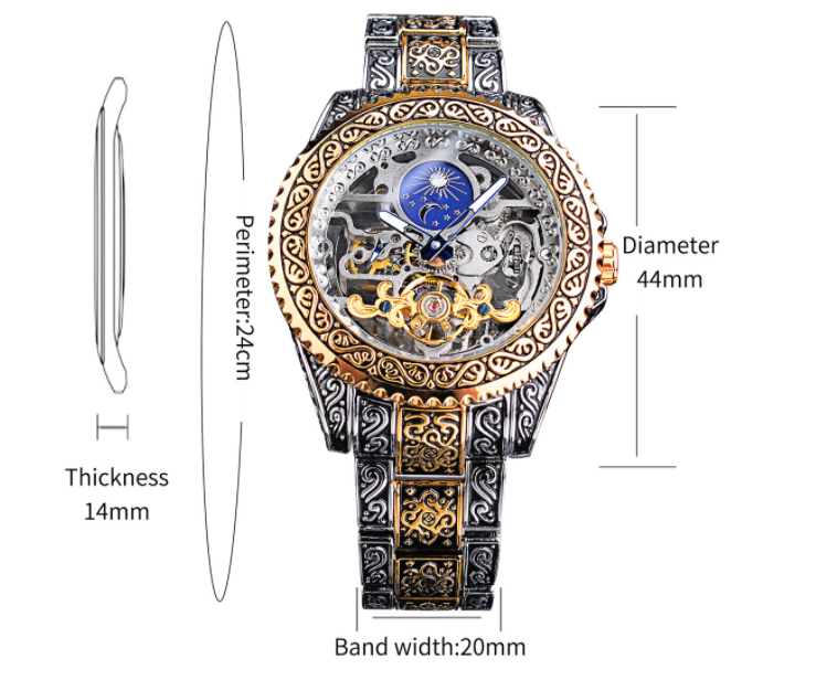 Men's Fashion Hollow Retro Carved Automatic Mechanical Watch